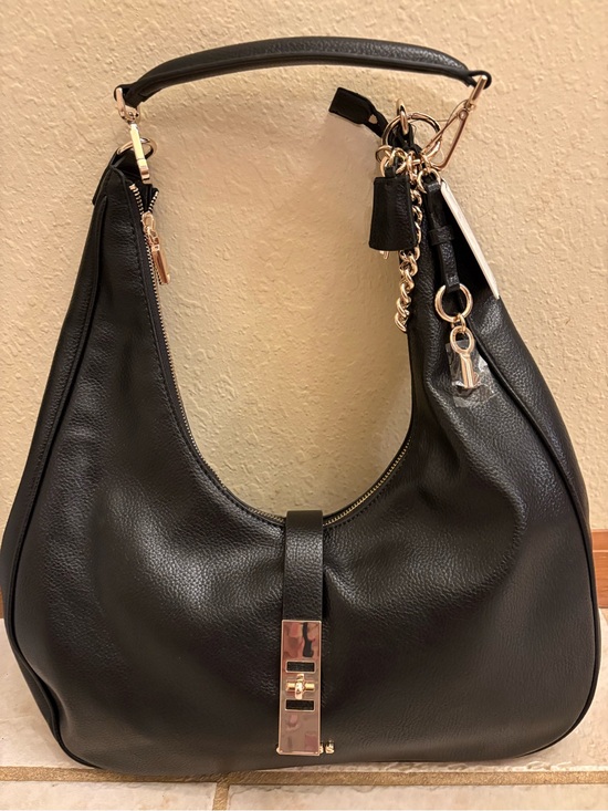 Guess Handbags - NWT GUESS Brooke Hobo Shoulder Bag Black Gold Hardware Luxury Classic Charm